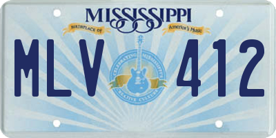 MS license plate MLV412