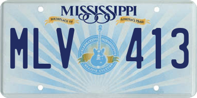 MS license plate MLV413