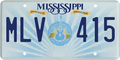 MS license plate MLV415
