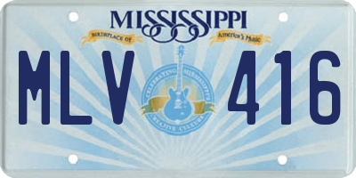 MS license plate MLV416