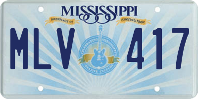 MS license plate MLV417