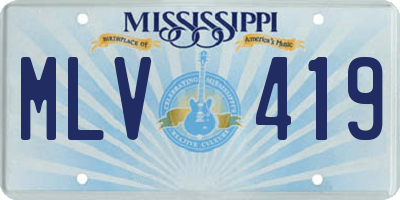 MS license plate MLV419