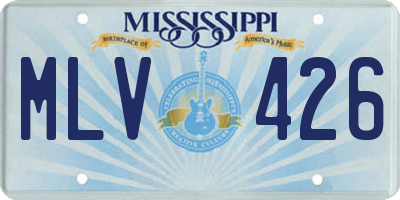 MS license plate MLV426