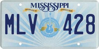 MS license plate MLV428