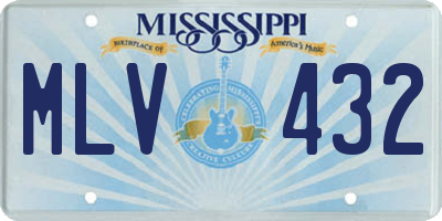 MS license plate MLV432