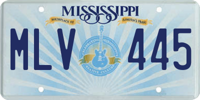 MS license plate MLV445