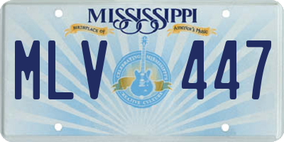 MS license plate MLV447