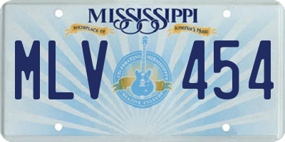 MS license plate MLV454