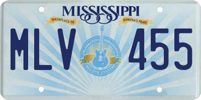 MS license plate MLV455