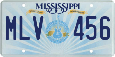 MS license plate MLV456