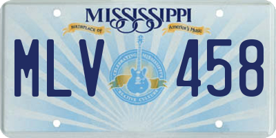 MS license plate MLV458