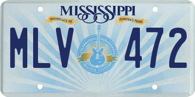 MS license plate MLV472