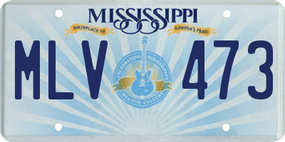 MS license plate MLV473