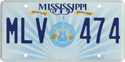 MS license plate MLV474
