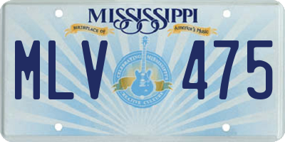 MS license plate MLV475