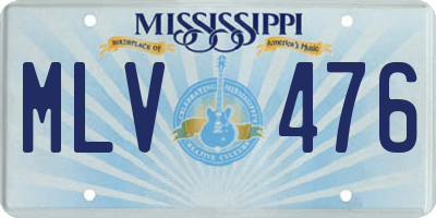 MS license plate MLV476