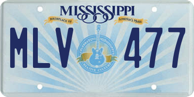 MS license plate MLV477