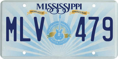 MS license plate MLV479