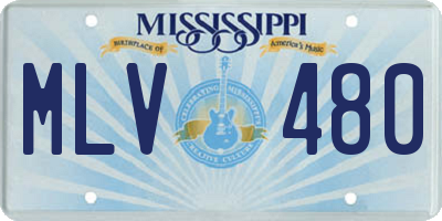 MS license plate MLV480