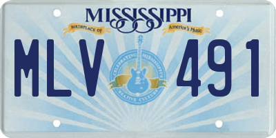 MS license plate MLV491