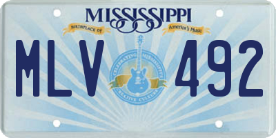 MS license plate MLV492