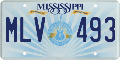 MS license plate MLV493