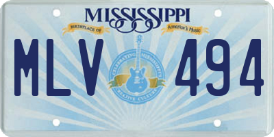 MS license plate MLV494