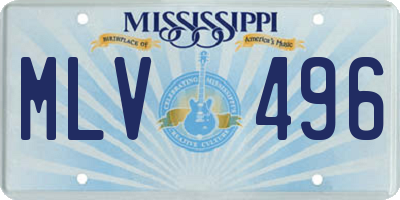 MS license plate MLV496