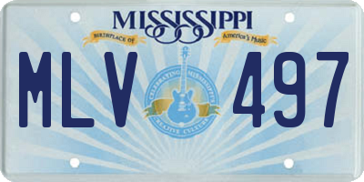 MS license plate MLV497