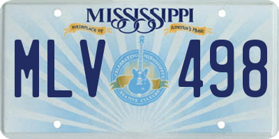MS license plate MLV498