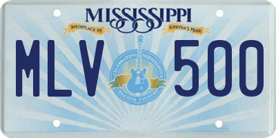 MS license plate MLV500