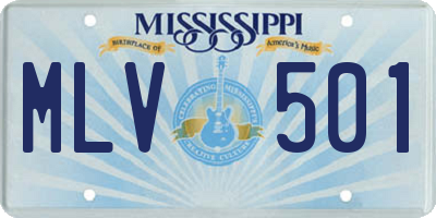 MS license plate MLV501