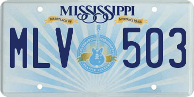 MS license plate MLV503