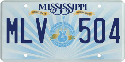 MS license plate MLV504