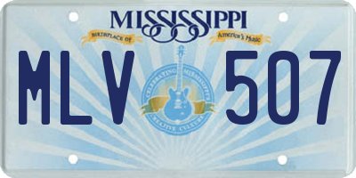 MS license plate MLV507