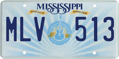 MS license plate MLV513