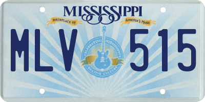 MS license plate MLV515