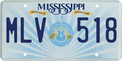 MS license plate MLV518