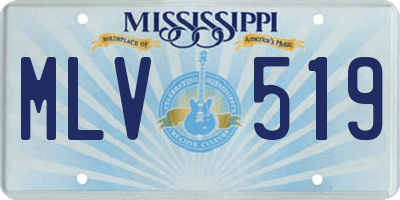MS license plate MLV519