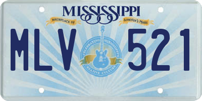 MS license plate MLV521