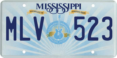 MS license plate MLV523