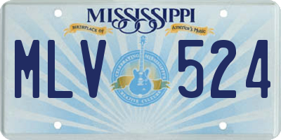 MS license plate MLV524