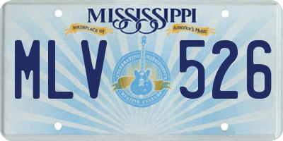 MS license plate MLV526