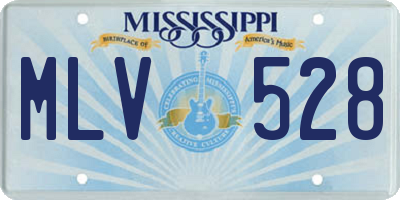 MS license plate MLV528