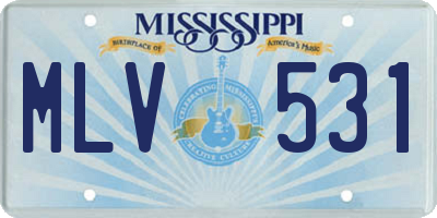MS license plate MLV531