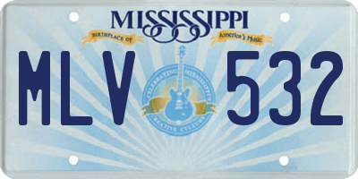 MS license plate MLV532