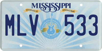 MS license plate MLV533