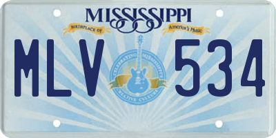 MS license plate MLV534
