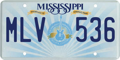 MS license plate MLV536