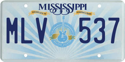 MS license plate MLV537